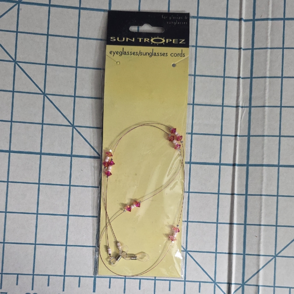 Sun Tropez Pink And White Sun Or Eye Glasses Cord NIP